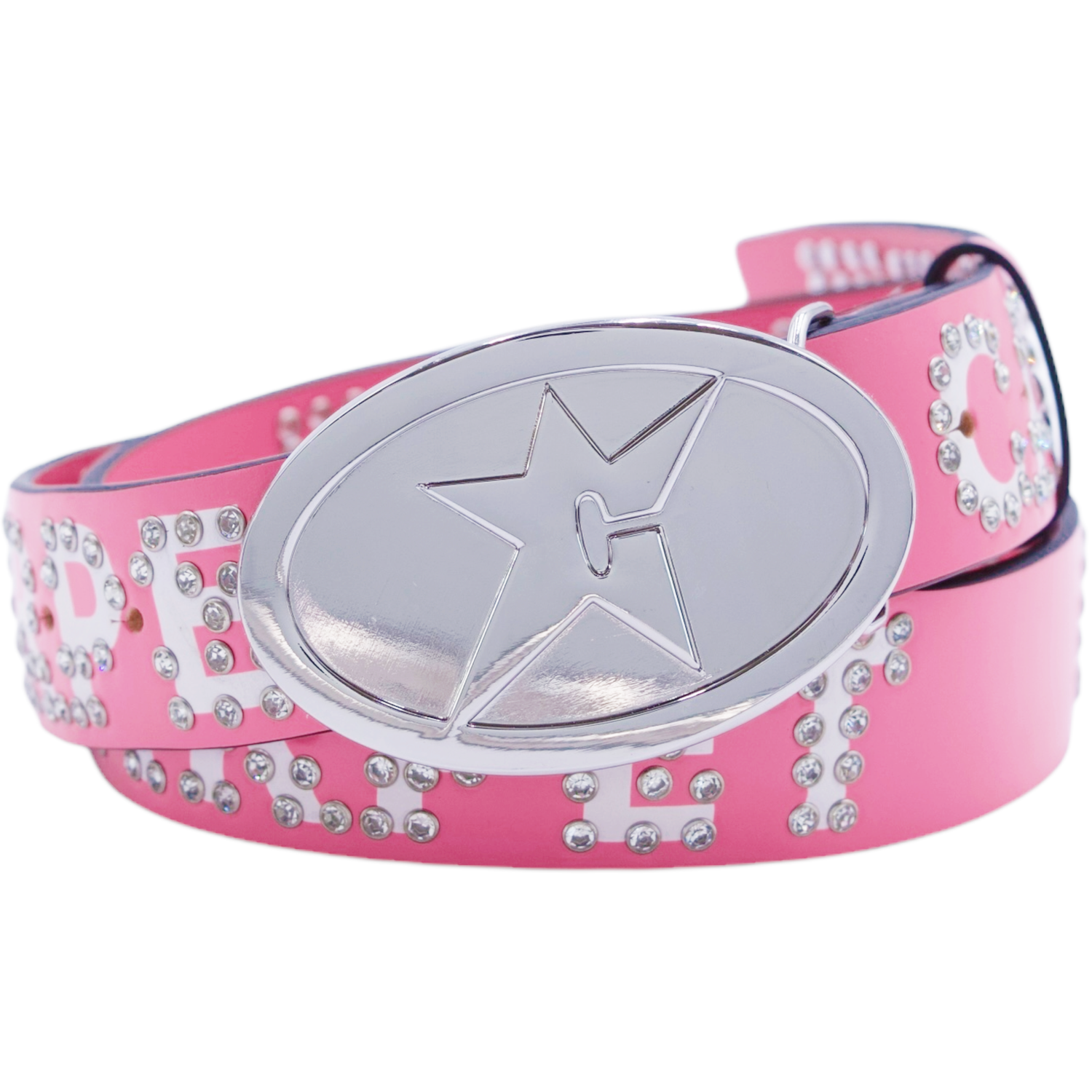 小物 carpet company Leather Belt Rhinestone Leather Belt - Hot Pink — Carpet Company